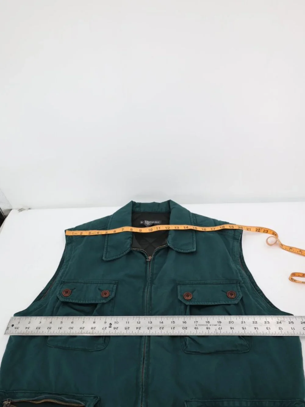 VTG Banana Republic Vest Mens Large Cotton Safari Field Utility Pockets Green